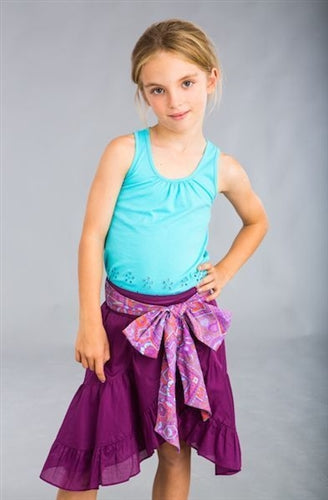 Dimity Bourke Blossom Skirt in purple | HONEYPIEKIDS | Kids Boutique Clothing