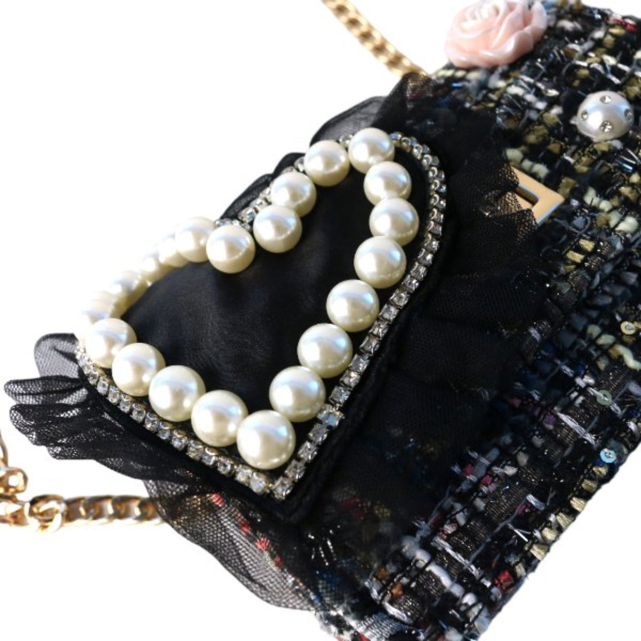 Doe a Dear Black Big Heart Tweed Little Girls Purse | HONEYPIEKIDS 