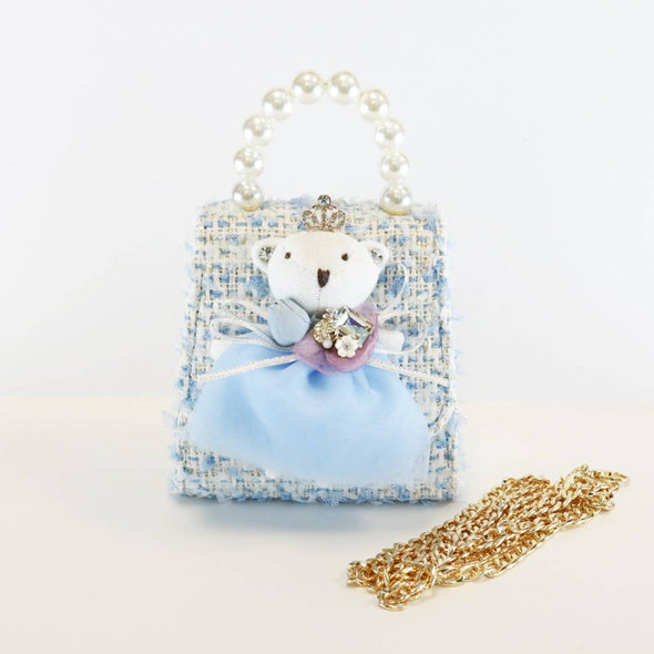 Doe a Dear Girls Blue Princess Bear Purse | HONEYPIEKIDS | Kids Boutique Clothing