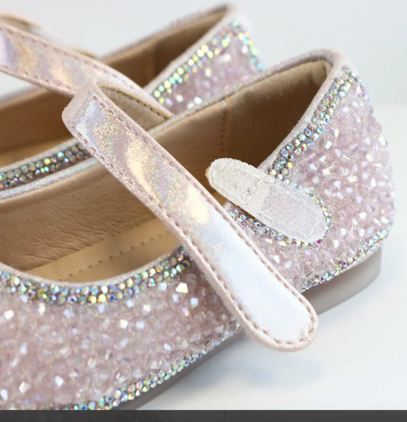 Doe a Dear PINK STONE Girls Dress Shoes | HONEYPIEKIDS | Kids Boutique 