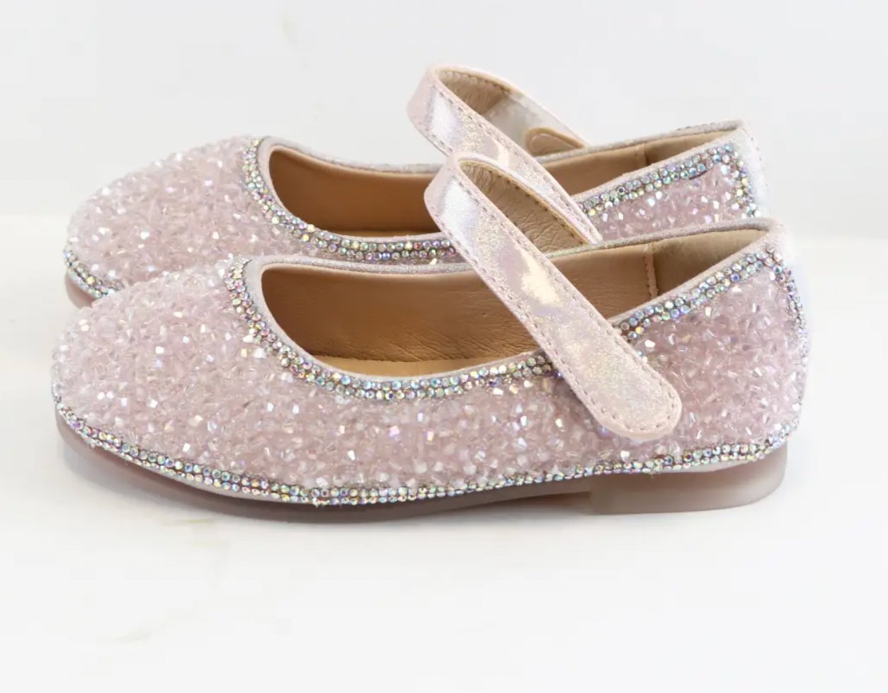 Doe a Dear PINK STONE Girls Dress Shoes | HONEYPIEKIDS 