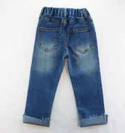 Doe a Dear Girls Rhinestone & Distressed Hem Denim Jeans | HONEYPIEKIDS 