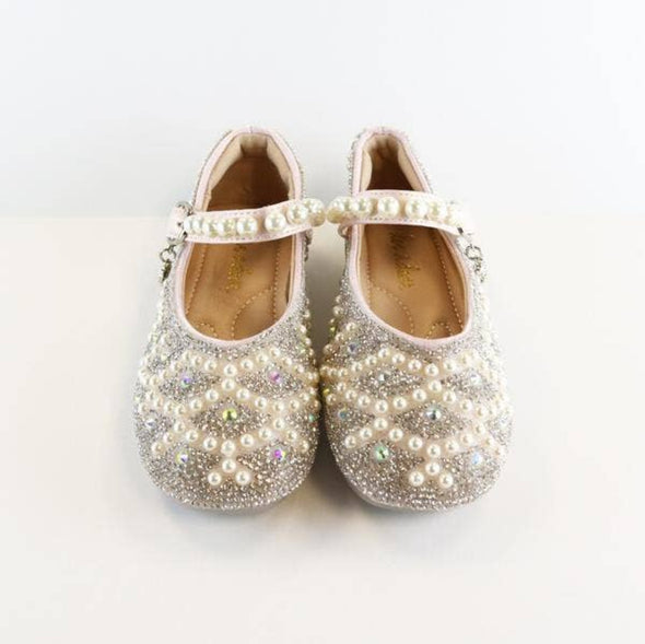 HONEYPIEKIDS | Doe a Dear PINK Pearl Strap Jewel Flat Shoes
