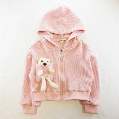 Doe a Dear Girls Teddy Bear Hooded Jacket and Joggers Set | HONEYPIEKIDS | Kids Boutique Clothing