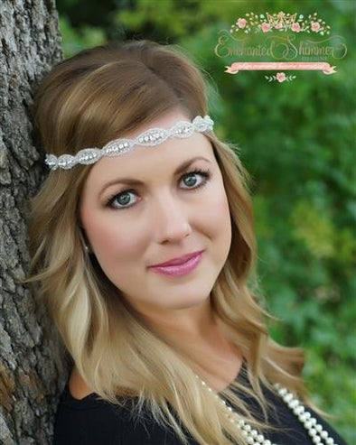 Enchanted Shimmer Athena tieback Newborn headband | HONEYPIEKIDS | Kids Boutique Clothing