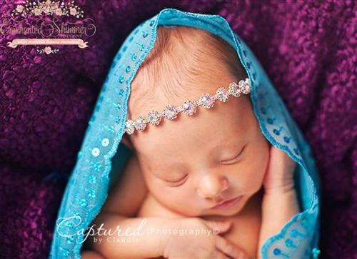 Enchanted Shimmer Poppy tieback headband (Child or Infant) | HONEYPIEKIDS | Kids Boutique Clothing