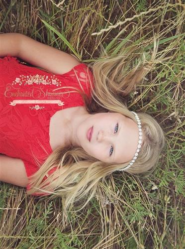 Enchanted Shimmer Rosebud tieback headband (Child or Infant) | HONEYPIEKIDS 