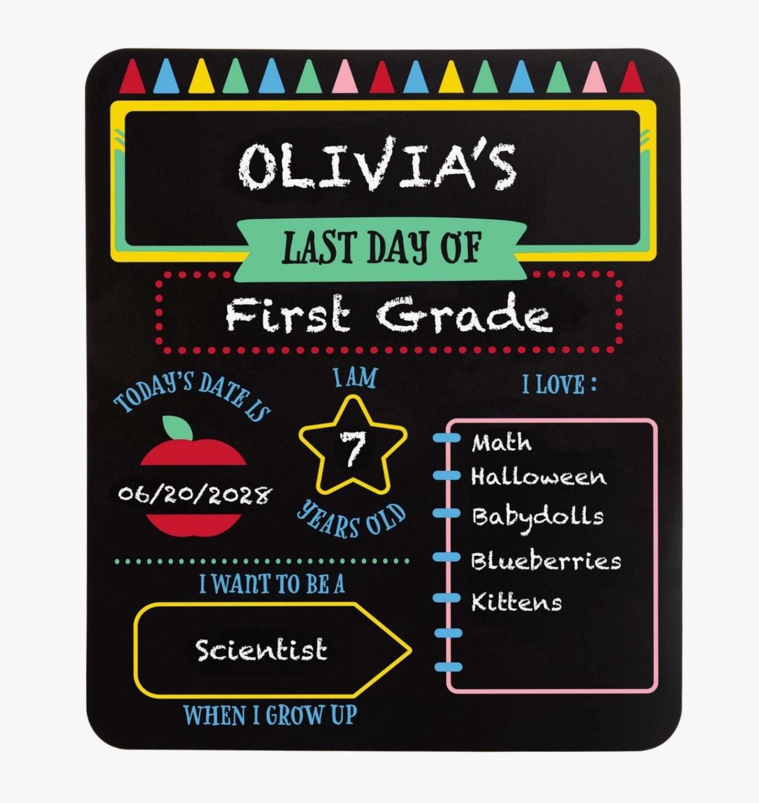 First and Last Day of School Reversible Chalkboard | HONEYPIEKIDS 
