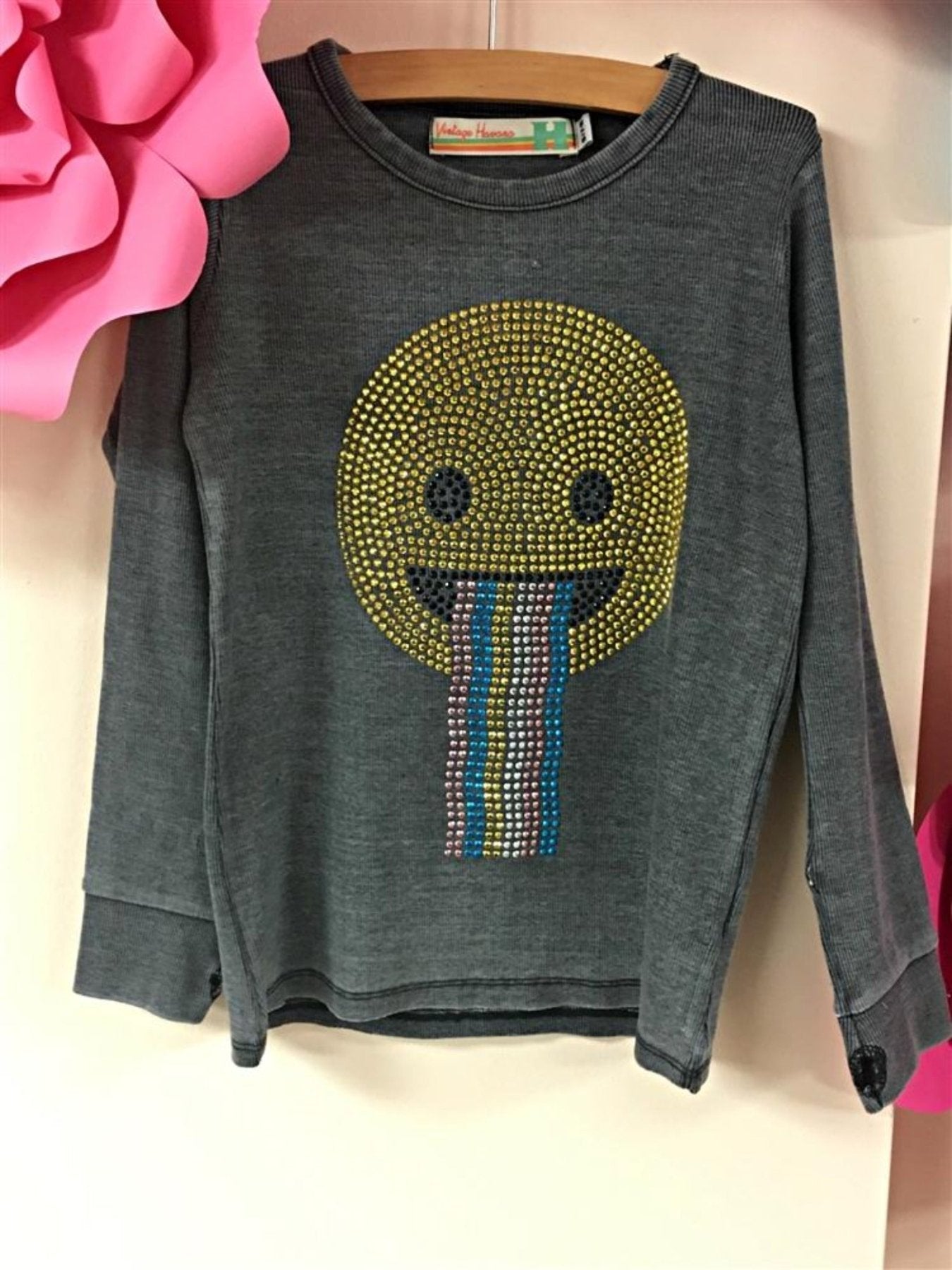 Girls Crystal Snapchat Inspired Long Sleeve Shirt | HONEYPIEKIDS 