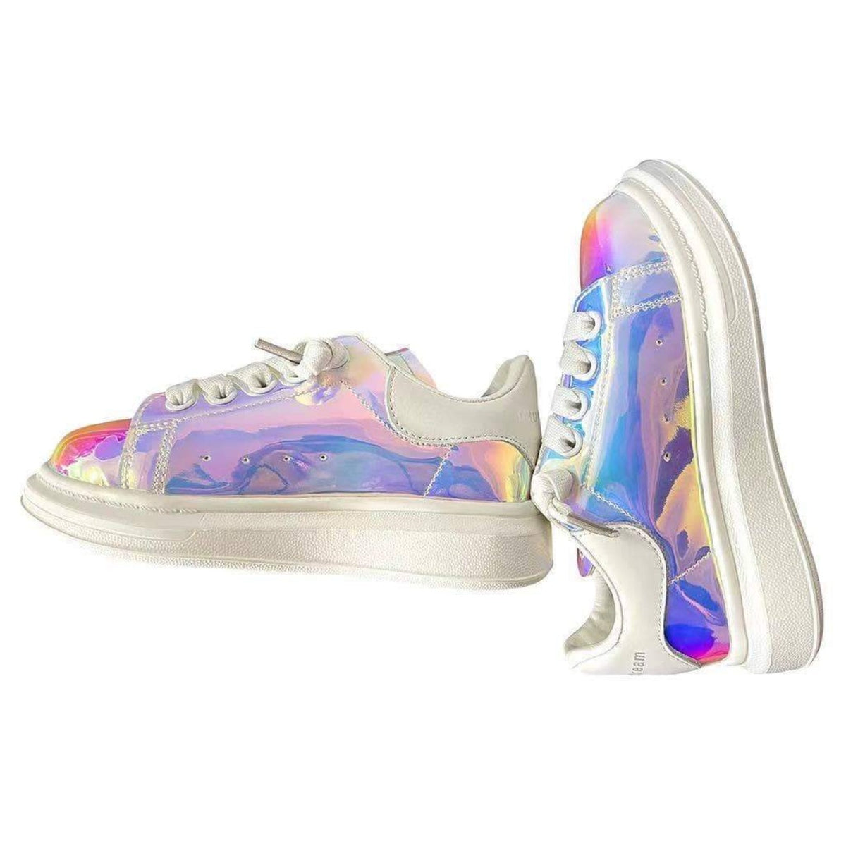 Lola and The Boys Girls Hologram Magic Lace Up Sneakers | HONEYPIEKIDS