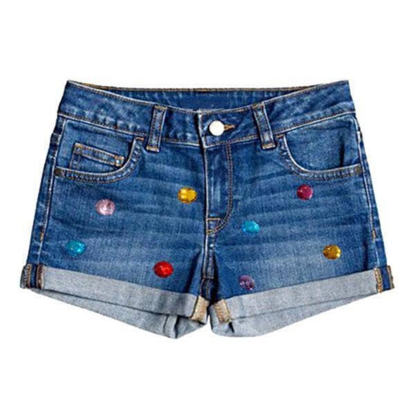 Lola and The Boys Girls Rainbow Gems Denim Shorts | HONEYPIEKIDS | Kids Clothing