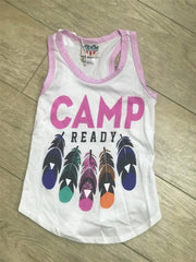 Girls Summer CAMP READY Sleeveless T- Shirt | HONEYPIEKIDS 