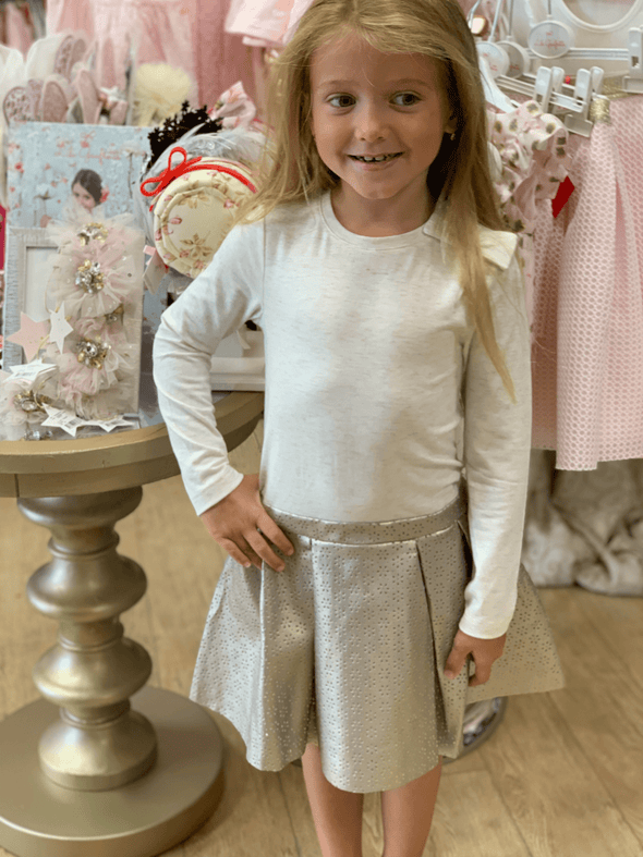 Lili Gaufrette Gold Laser Cut Jacket | HONEYPIEKIDS | Kids Boutique Clothing