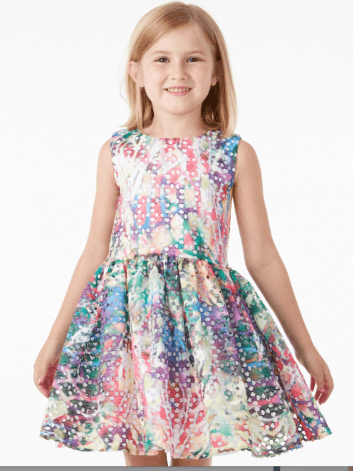 Halabaloo Girls Tie Dye Eyelet Dress | HONEYPIEKIDS 