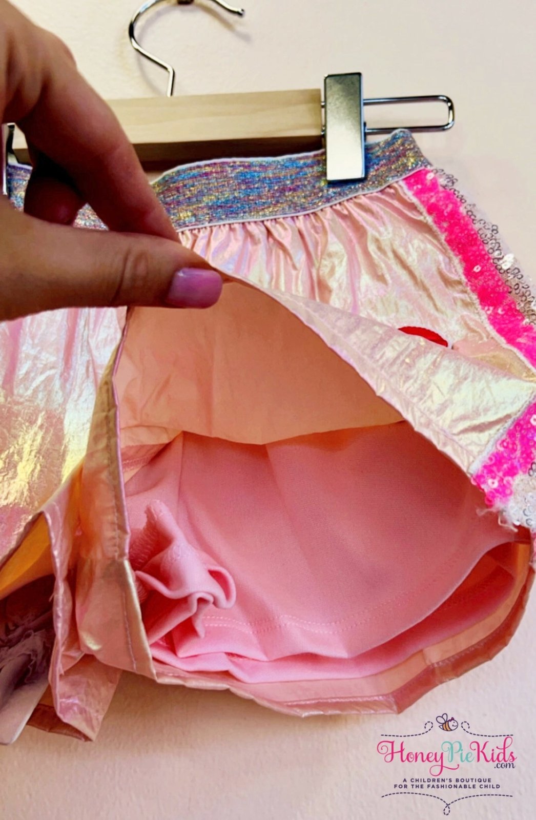 Hannah Banana Girls Iridescent and Sequin Shorts | HONEYPIEKIDS 