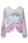 Hannah Banana Tie Dye Rainbow Gathered Tie L/S Top and Jogger Lounge Set | HONEYPIEKIDS | Kids Boutique Clothing
