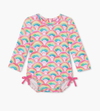 Hatley Baby Girls Watercolor Rainbows Rashguard Swimsuit | HONEYPIEKIDS | Kids Boutique Clothing