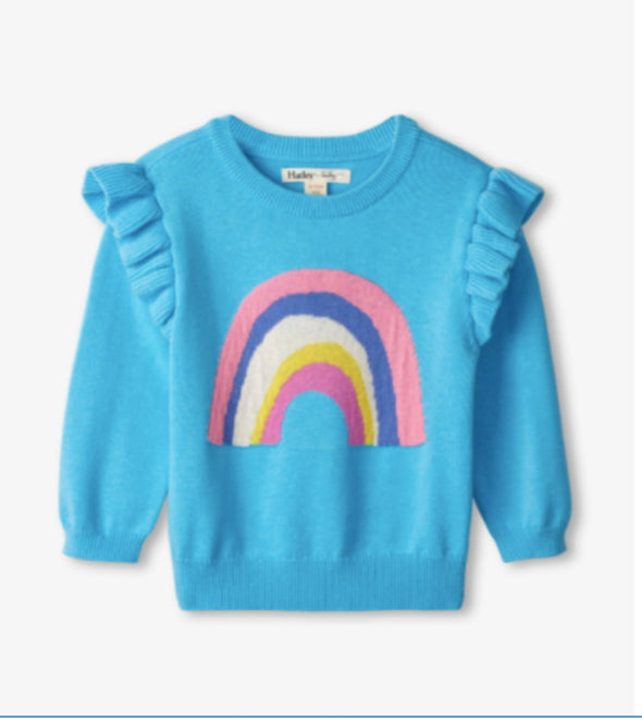 Hatley Baby & Toddler Girls Rainbow Ruffle Sleeve Sweater | HONEYPIEKIDS | Kids Boutique Clothing