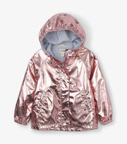 Hatley Girls Metallic Rose Gold Fleece Lined Hooded Jacket | HONEYPIEKIDS 