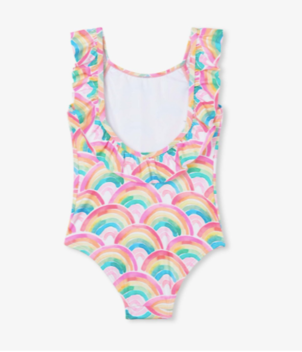 Hatley Girls Over The Rainbow Ruffle Sleeve Swimsuit | HONEYPIEKIDS | Kids Boutique Clothing