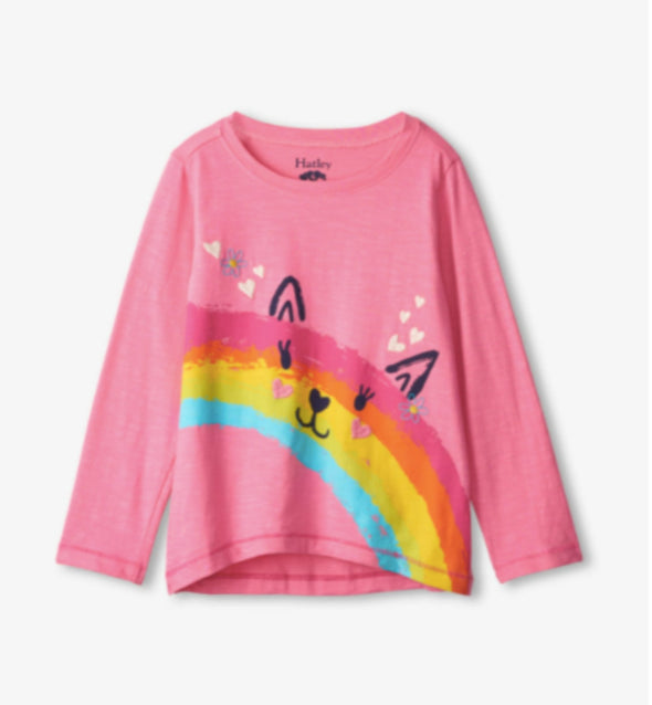 Hatley Girls Pink Rainbow Fox Long Sleeve Tee | HONEYPIEKIDS | Kids Boutique Clothing