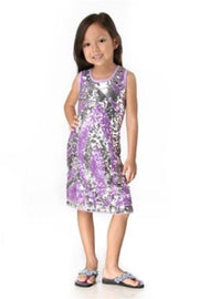 HavenGirl Girls Purple Eyes Sequin Tank Dress | HONEYPIEKIDS 