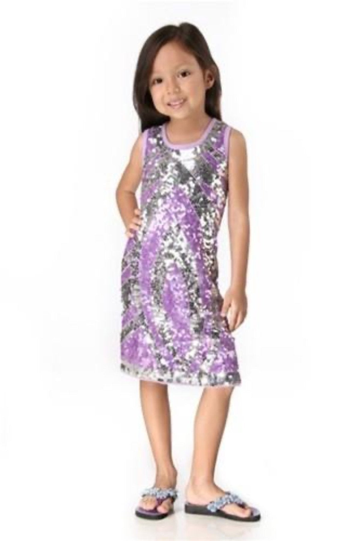 HavenGirl Girls Purple Eyes Sequin Tank Dress | HONEYPIEKIDS 