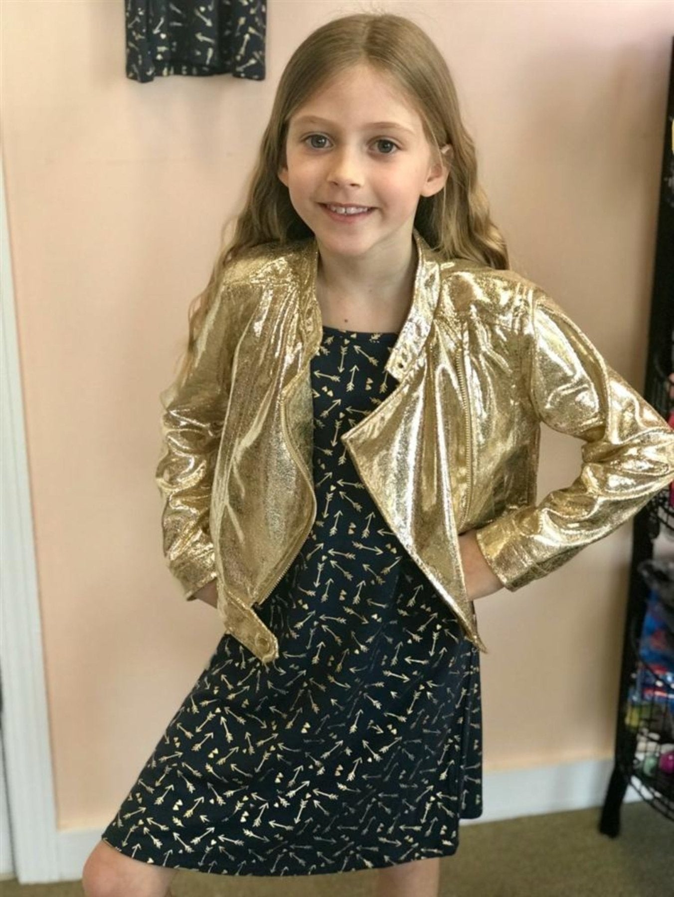 Imoga Collection Girls Eddy Gold Jacket | HONEYPIEKIDS 