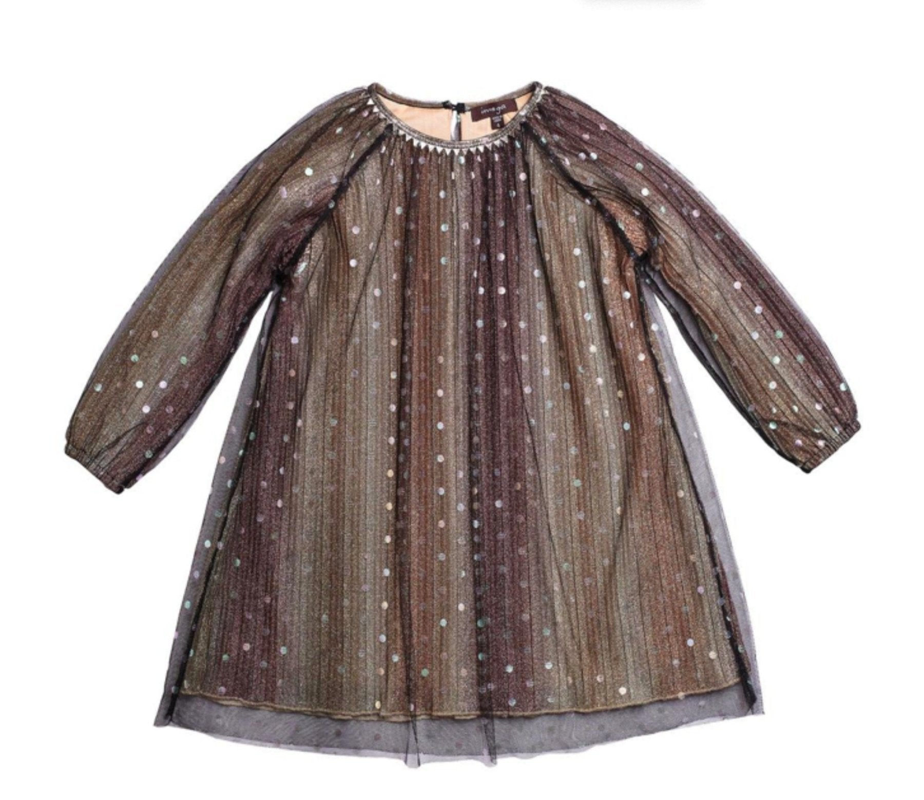 Imoga Collection Rosaline Dress In Metallic Gold | HONEYPIEKIDS 