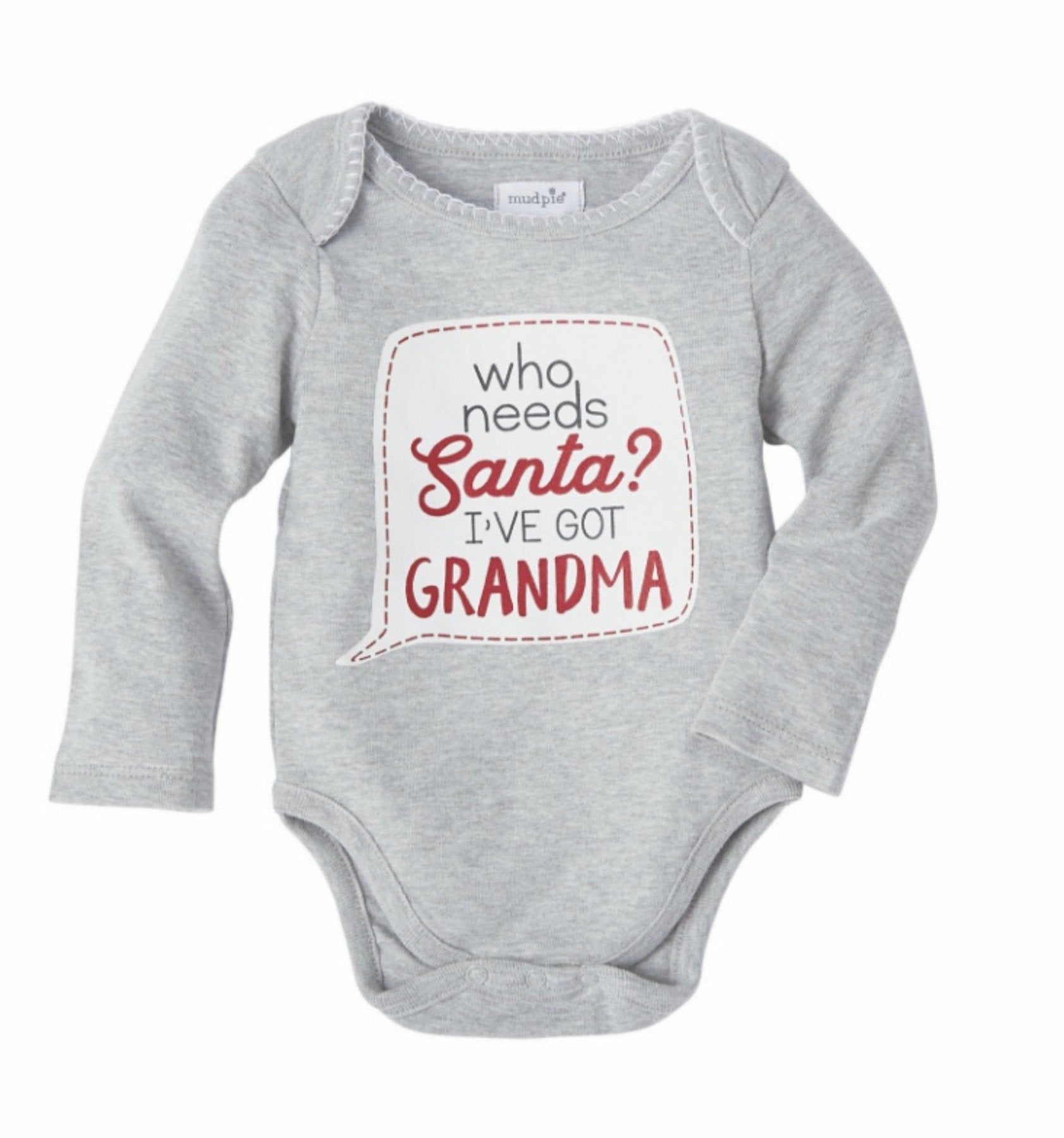 Infant Boys Long Sleeve Who Needs Santa Onesie | HONEYPIEKIDS 