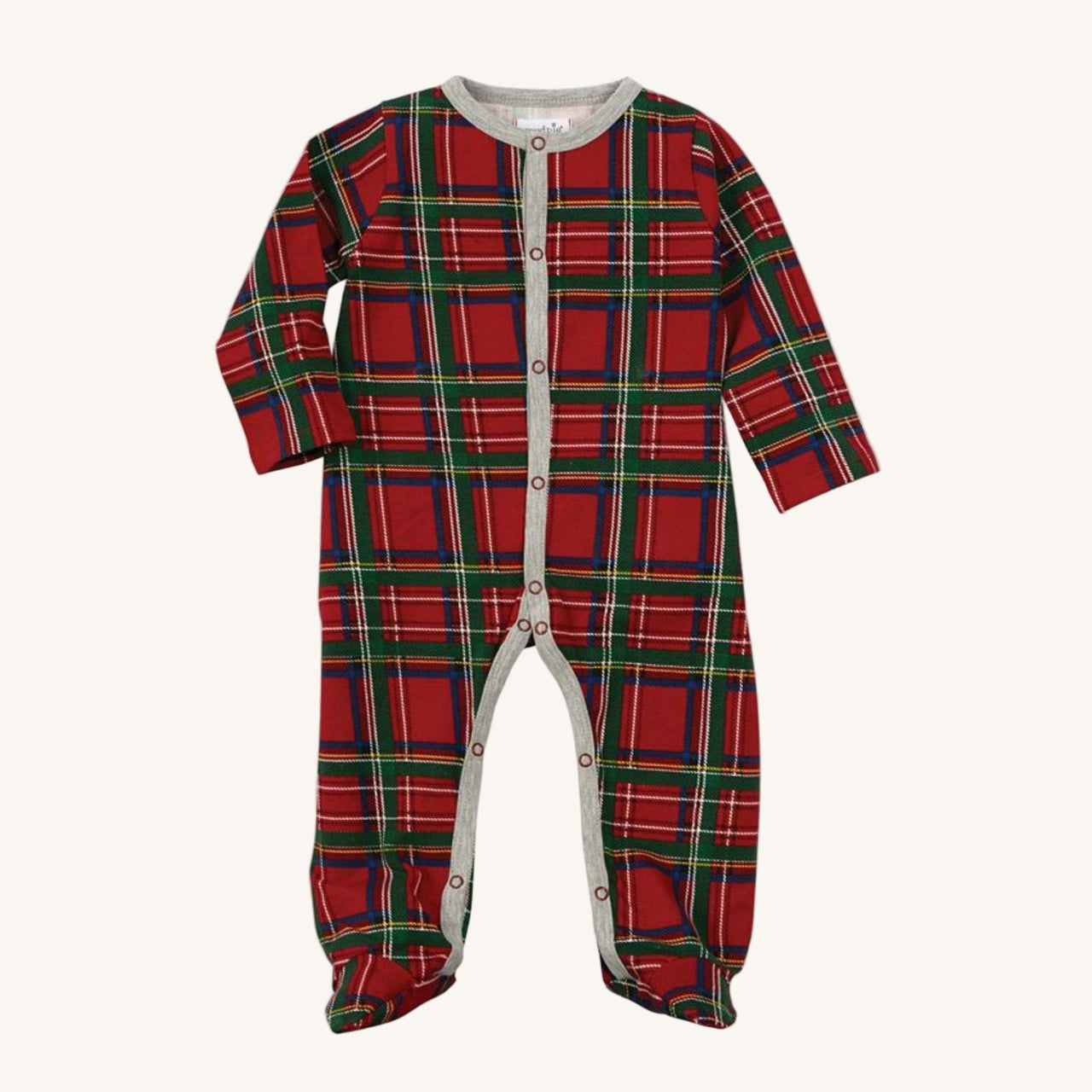 Infant Red Tartan Plaid Footed Sleeper Pajamas | HONEYPIEKIDS 