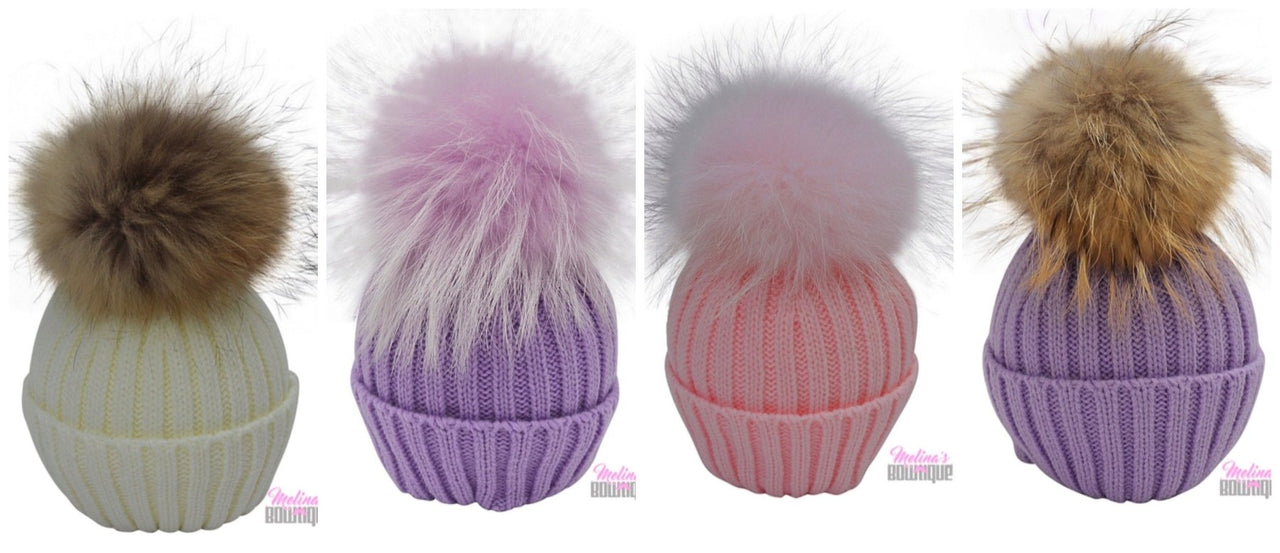 Infants to Kids Single Pom Knit Hats-  Several Color Choices | HONEYPIEKIDS 
