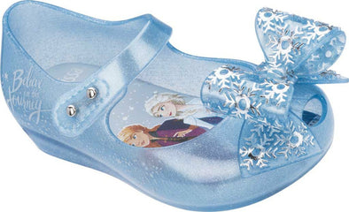 Mini Melissa Frozen Ultra 25 Pearl Blue Glitter Bow Mary Jane Shoes | HONEYPIEKIDS | Kids Boutique 
