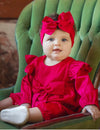 Isobella and Chloe Baby Girls Sweet Scarlett Red Bow Headband | HONEYPIEKIDS | Kids Boutique Clothing