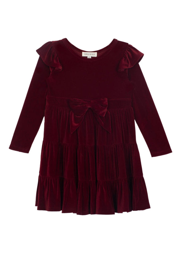Isobella and Chloe Baby to Youth Girls Holly Jolly Velvet Dress | HONEYPIEKIDS | Kids Boutique Clothing