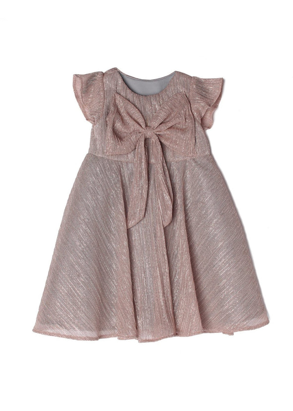 Isobella and Chloe Dazzling Darling Rose Gold Bow Dress | HONEYPIEKIDS | Kids Boutique Clothing