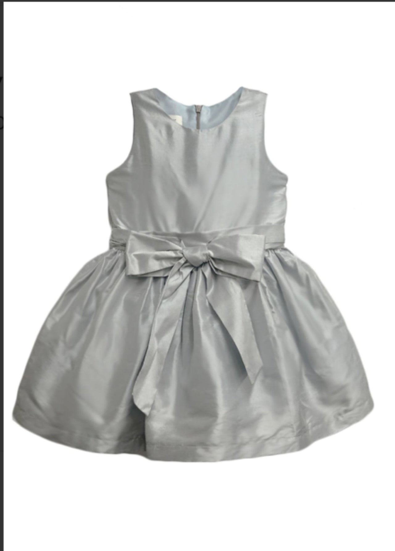 Isobella and Chloe Silver Bow Silk Dress - Infant to Youth size | HONEYPIEKIDS 