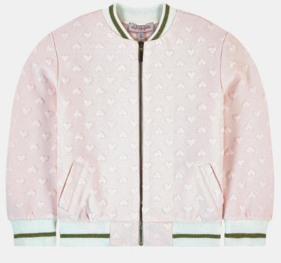 Lili Gaufrette Infant to Youth Girls Pink Jacquard Heart Jacket | HONEYPIEKIDS | Kids Boutique Clothing