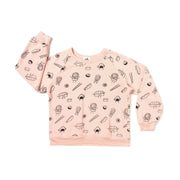 Kira Kids Baby & Girls Blush Sushi Print Raglan Organic Sweatshirt | HONEYPIEKIDS 