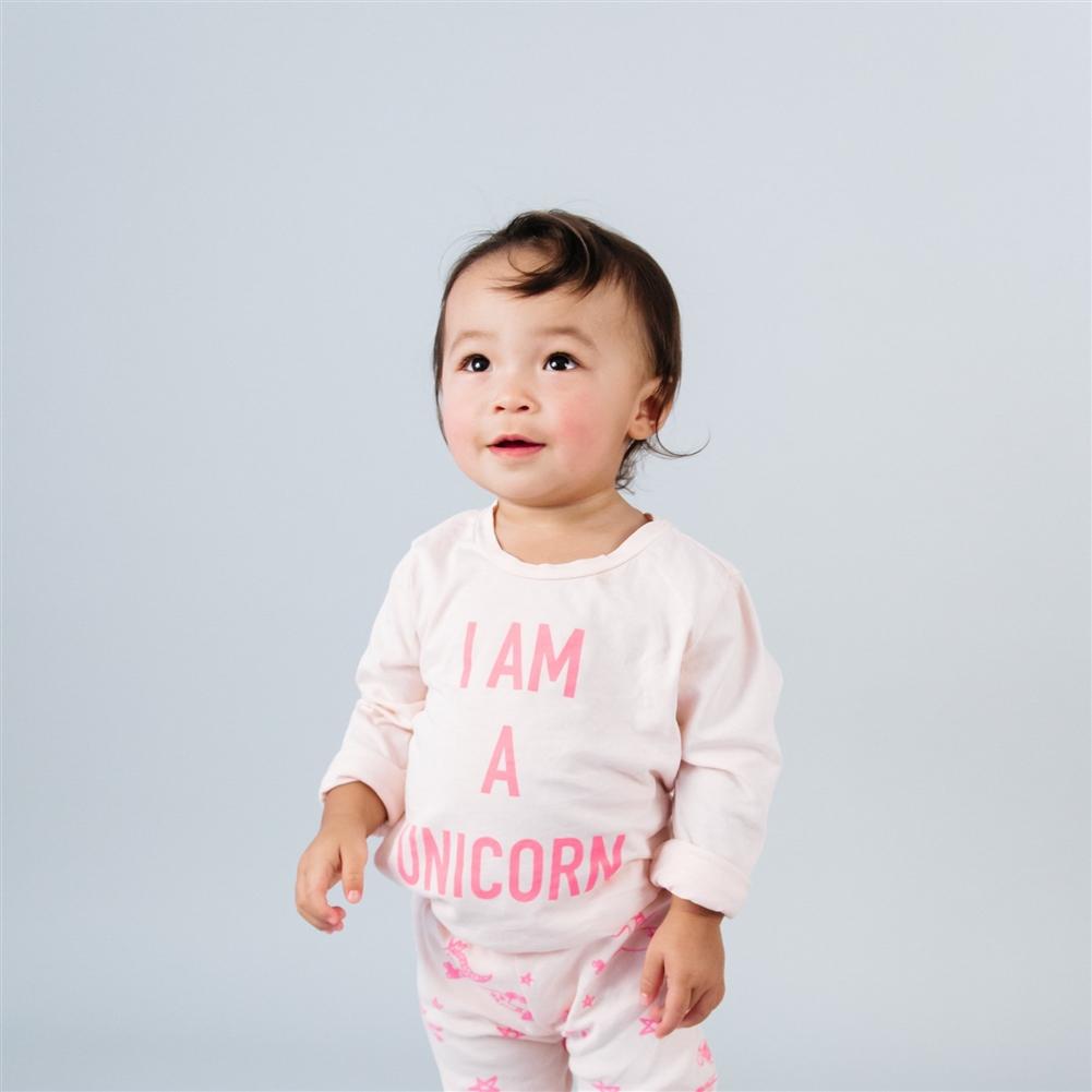 Kira Kids Pink Infant & Toddler I Am A UNICORN Organic Cotton Shirt | HONEYPIEKIDS 