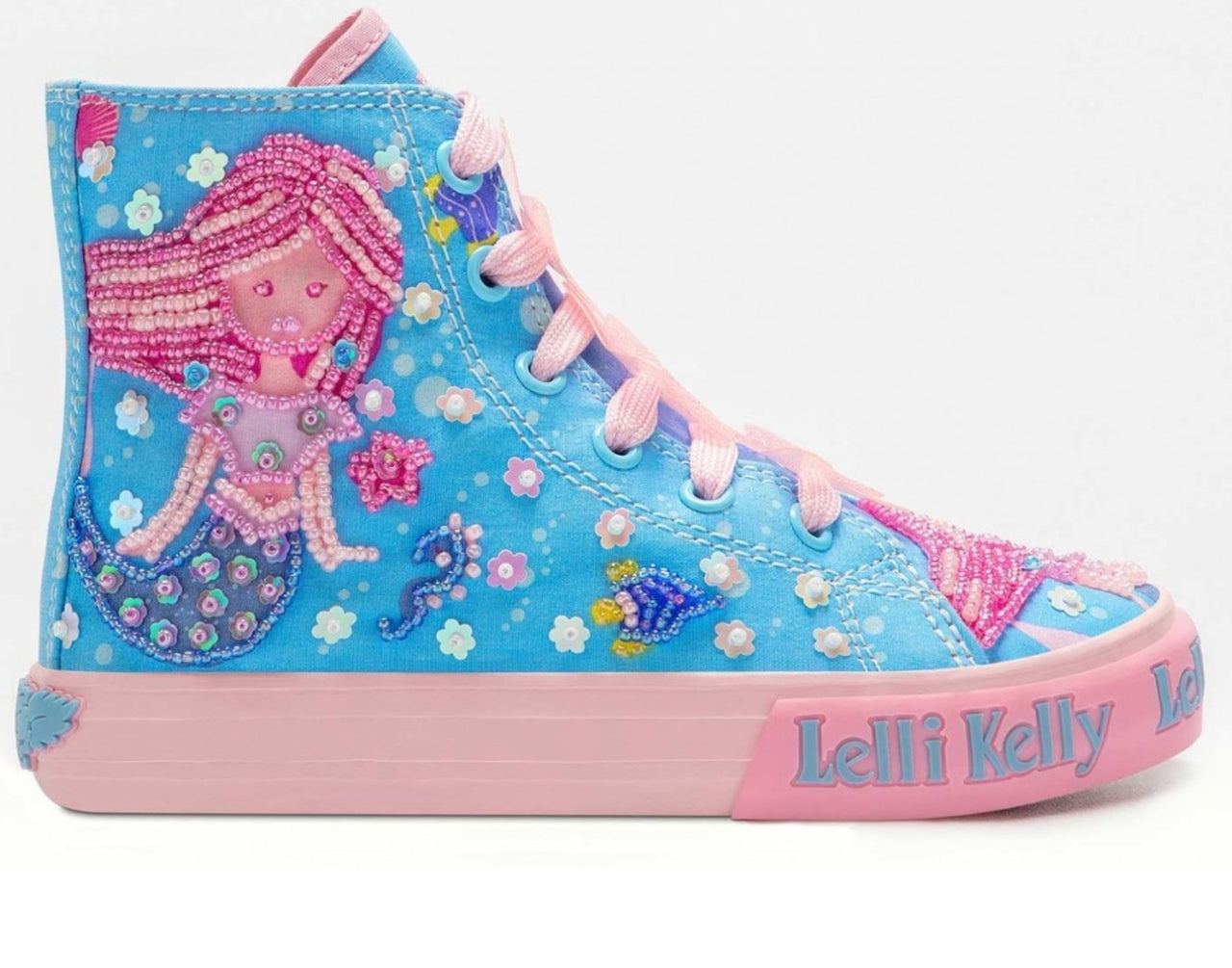 Lelli Kelly Girls Blue and Pink Mermaid Mid Ankle Sneakers | HONEYPIEKIDS 