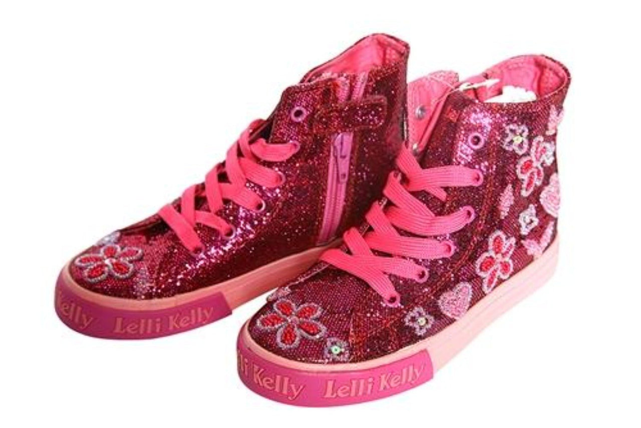 Lelli Kelly Girls Purple Glitter Mid Ankle Sneakers | HONEYPIEKIDS 