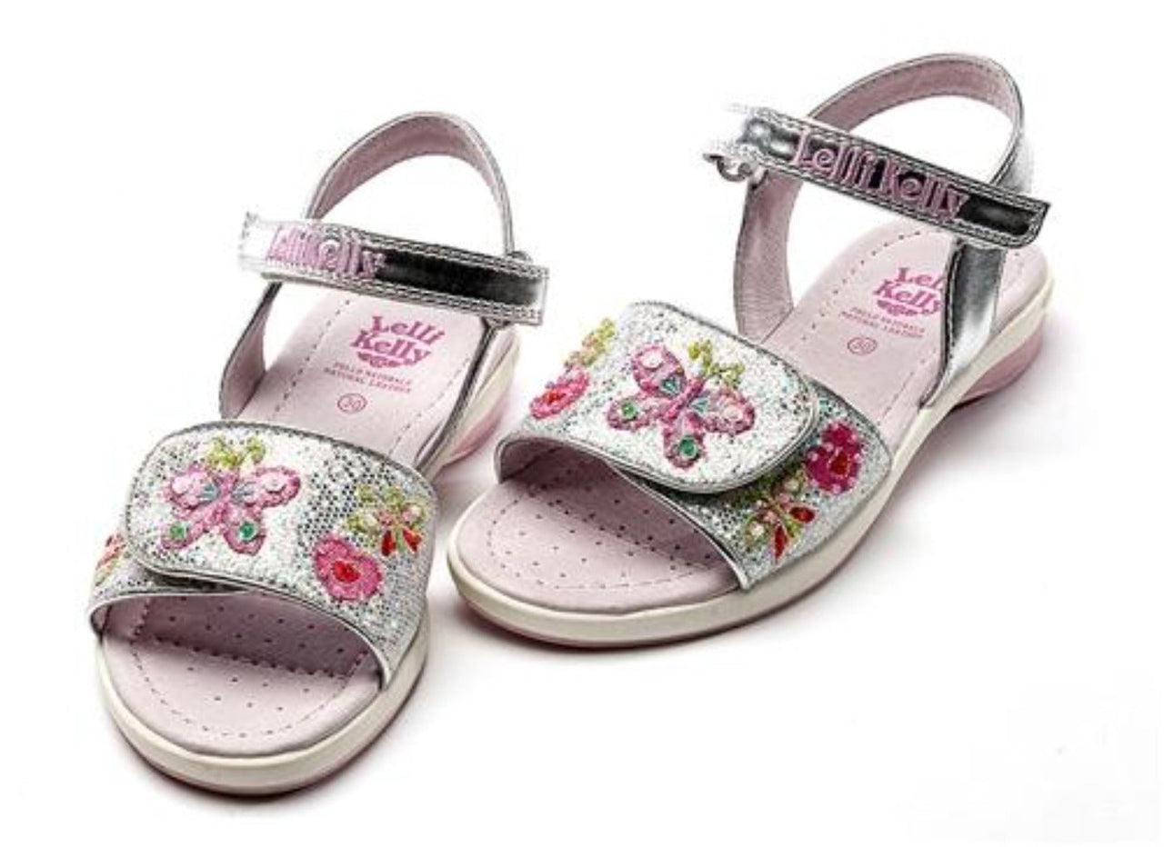 Lelli Kelly Girls Silver Alexandra Sandals | HONEYPIEKIDS 