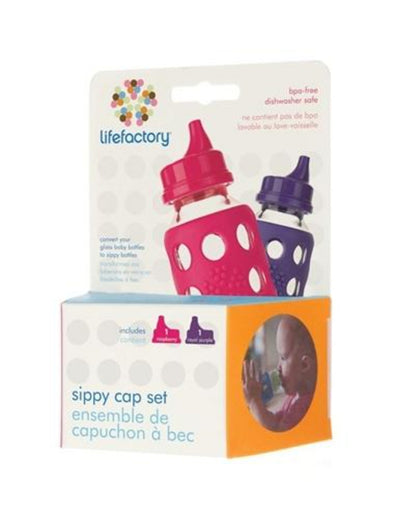 Lifefactory Sippy Caps 2pk Raspberry and Royal Purple | HONEYPIEKIDS | Kids Boutique Clothing