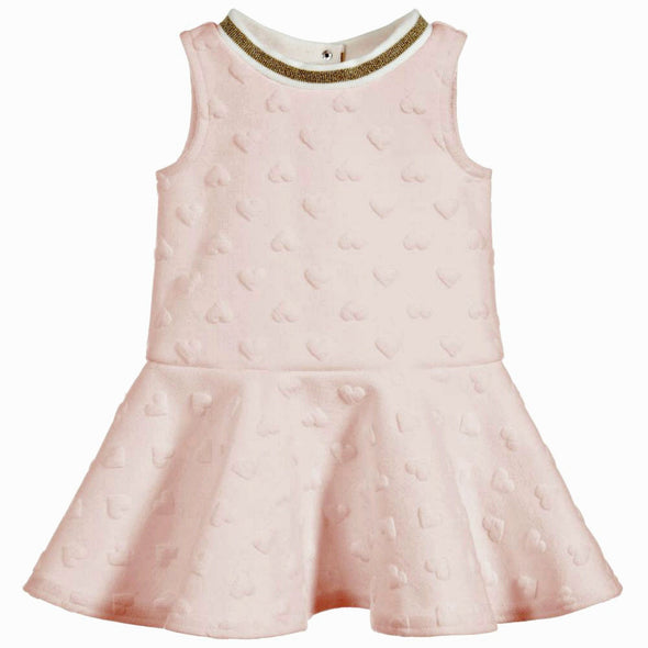 Lili Gaufrette Infant & Youth  Girls Pink Jacquard Dress | HONEYPIEKIDS | Kids Boutique Clothing