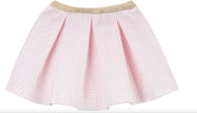 Lili Gaufrette Girls Pink Jacquard Skirt | HONEYPIEKIDS 