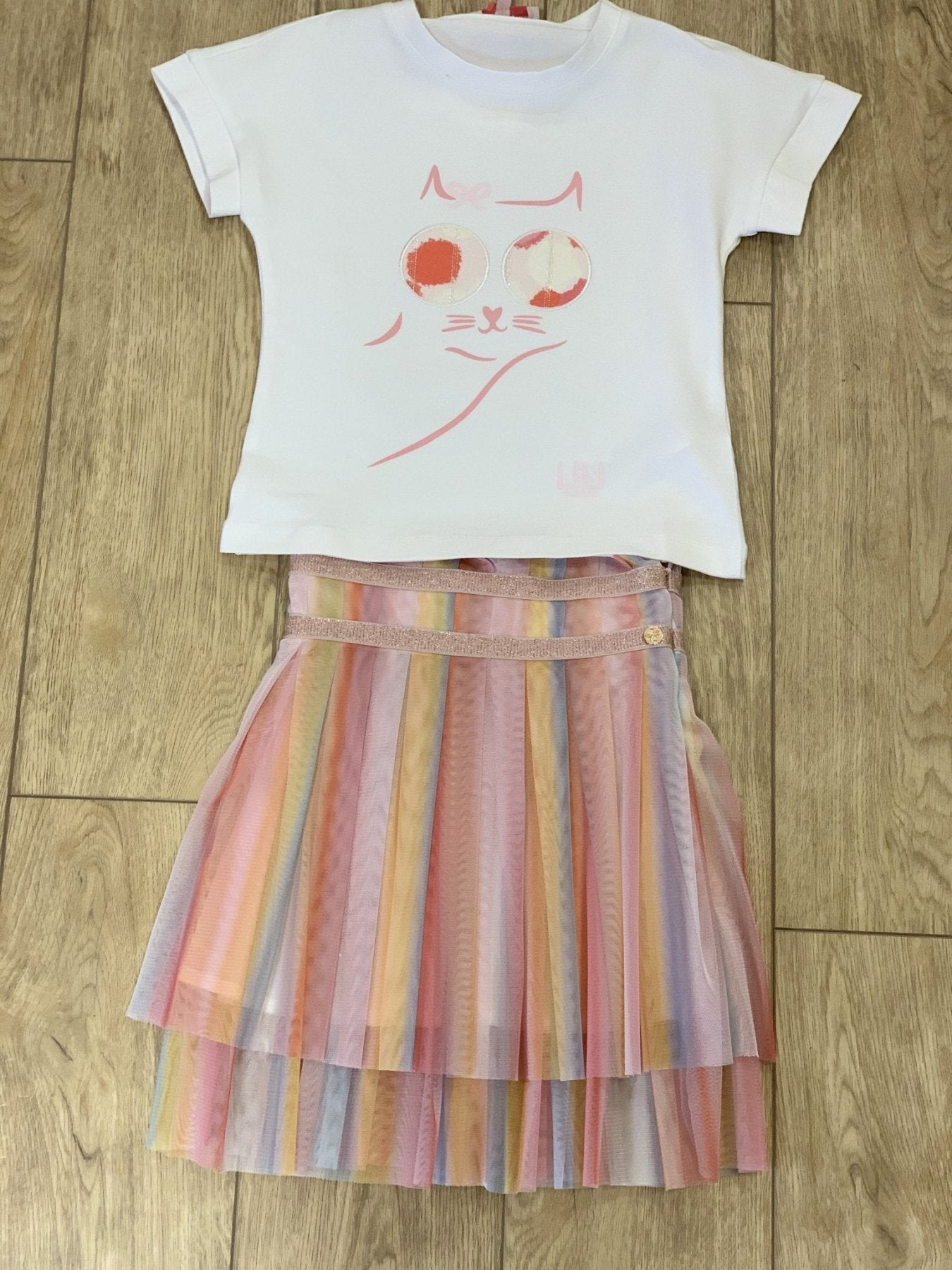 Lili Gaufrette Girls Rainbow Grata Skirt | HONEYPIEKIDS 