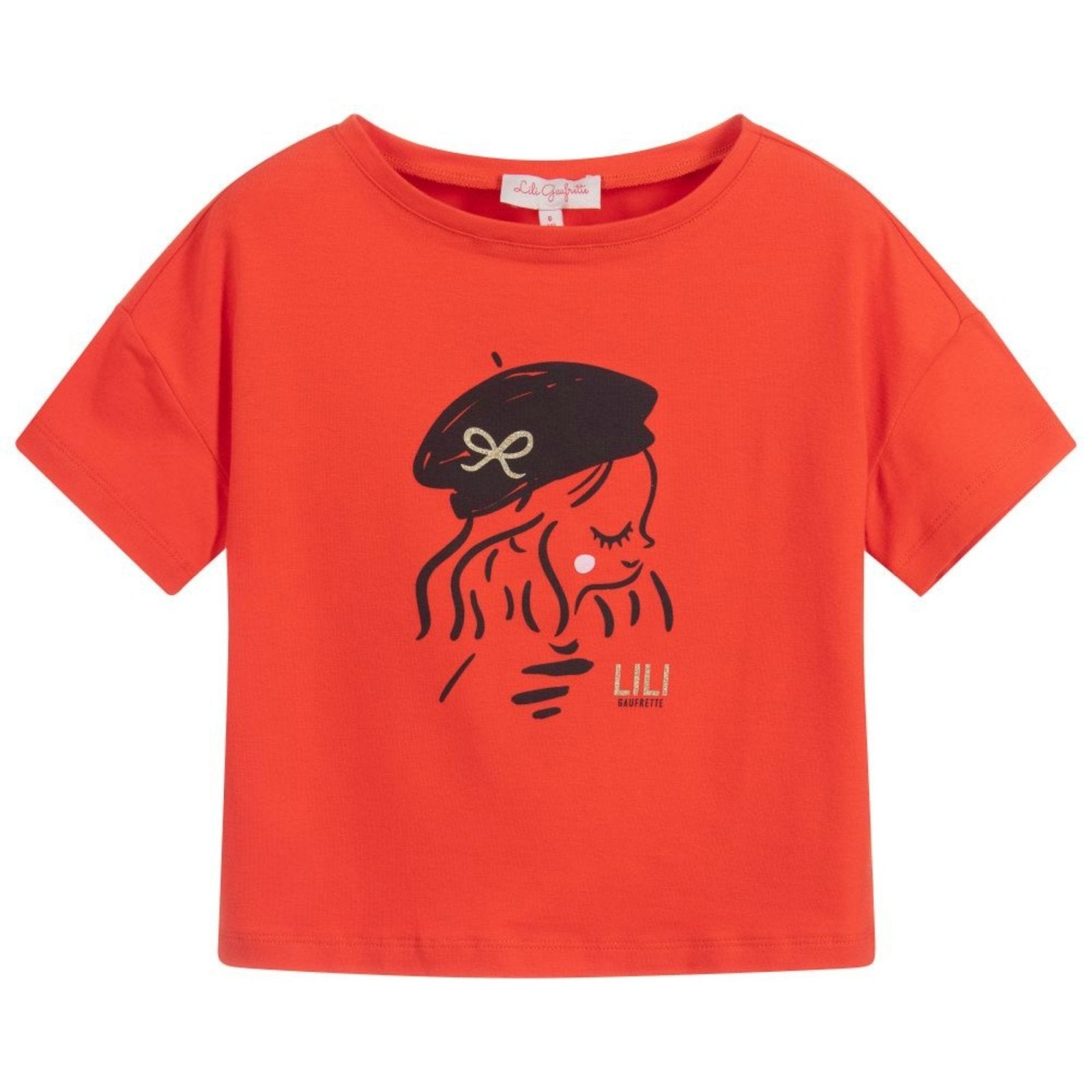 Lili Gaufrette Girls Red Parisian Girl Shirt | HONEYPIEKIDS 