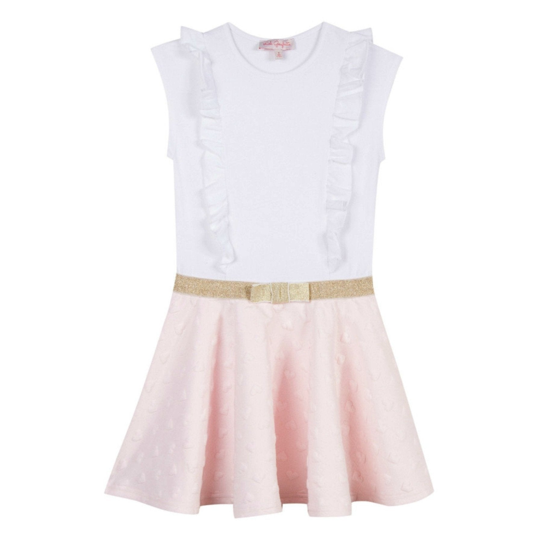 Lili Gaufrette Pink & Ivory Cotton Dress | HONEYPIEKIDS 