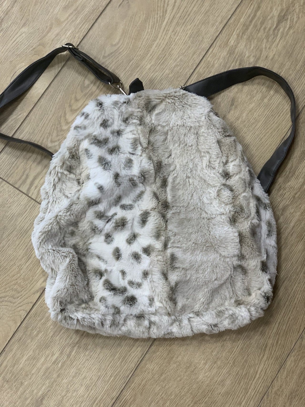 Lime Apple Faux Fur Backpack Bag in Leopard Pattern | HONEYPIEKIDS 